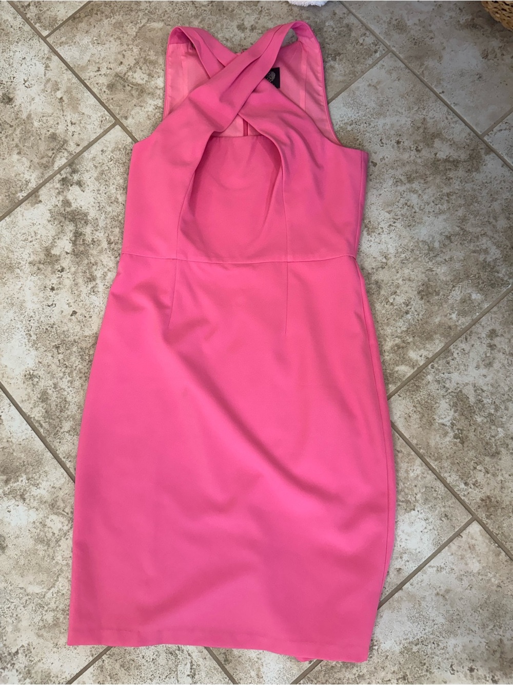 Vince Camuto Pink Crisscross Sheath Dress
